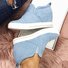 Women Faux Suede Wedge heel Sneakers Slip on Breathable Shoes